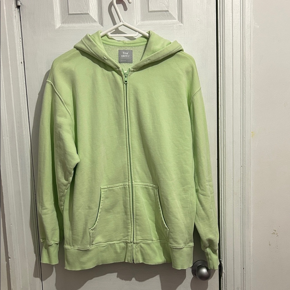 TNA Light Green Zip-Up Hoodie